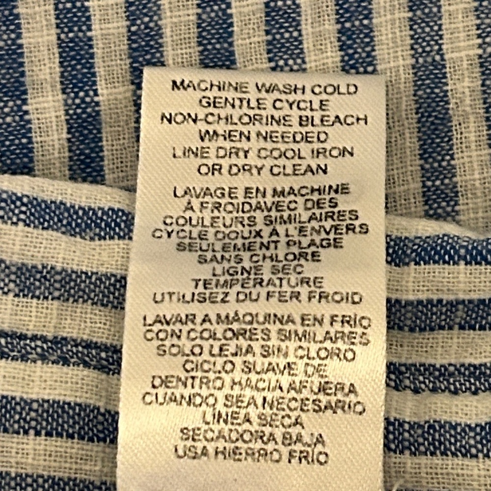 Tommy Bahama Women’s Blue & White Striped Tunic Length Shirt/Swim Cover. Large - Picture 8 of 9